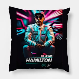 The Legendary Lewis Hamilton - Retro Art Pillow