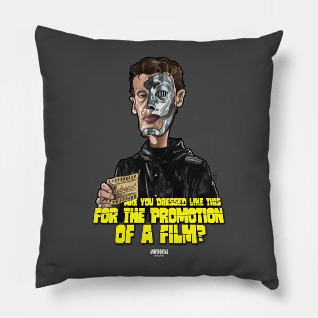 Man In Black Pillow by AndysocialIndustries