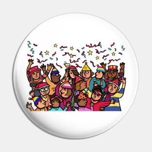 A group of diversity of gay lgbtq and lesbian people celebrate party Pin