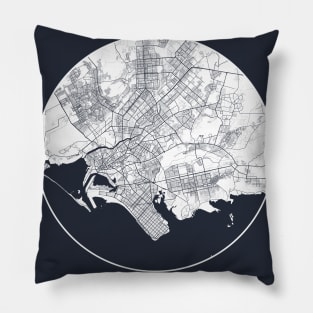 Karachi, Pakistan City Map - Full Moon Pillow