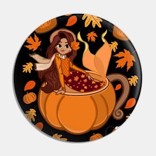 Pumpkin Spice Mermaid Pin