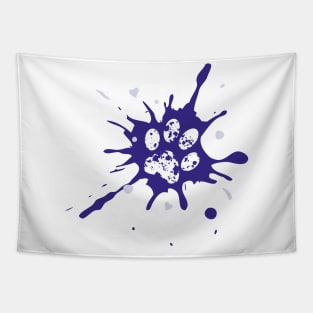 Dog paw splash - blue Tapestry