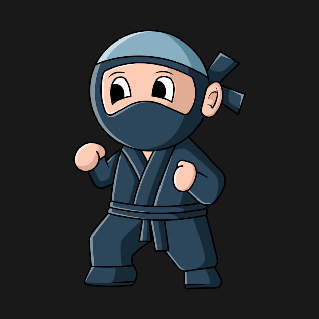 vector illustration design of a cute cartoon ninja wearing a mask by danarrr