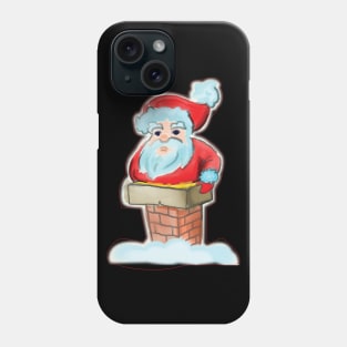 Santa stuck in chimney Phone Case