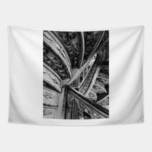 Black and White Staircases Photography Tapestry