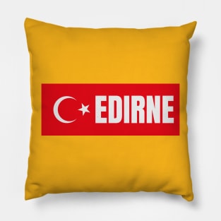 Edirne City in Turkish Flag Pillow