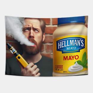 Guy Smoking Vape with Mayo flawer Tapestry