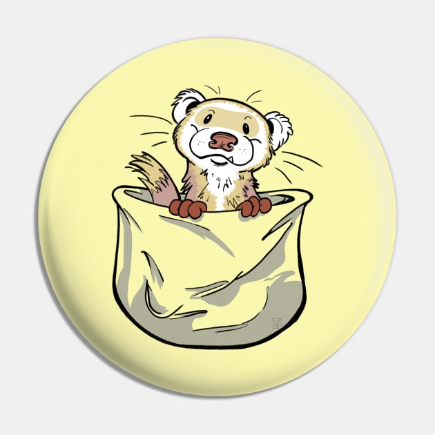 Ferret Pocket Funny Cute White Tan Fur Pin by Lael Pagano