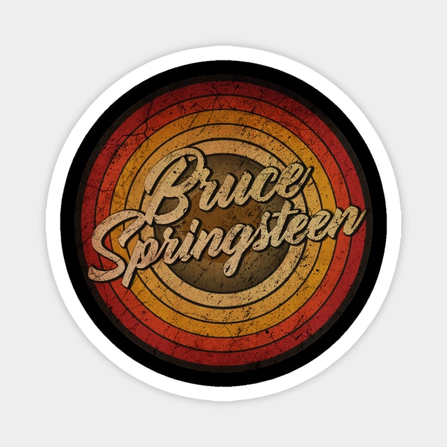 arjunthemaniac,circle retro faded Bruce Springsteen Magnet by arjunthemaniac