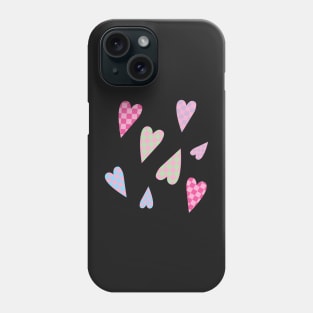 Y2K Pink Heart Pattern Phone Case