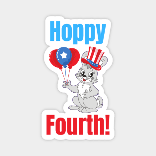 Hoppy Fourth of July Independence Day Rabbit Bunny Holiday Lover Patriotic Gifts Magnet