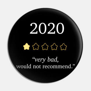 2020 Very Bad, Would Not Recommend Meme Pin