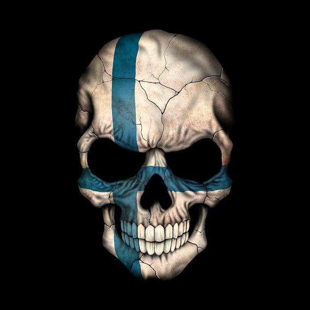 Finnish Flag Skull - Finland - Phone Case