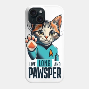 Cat Trek - Live Long and Pawsper Phone Case