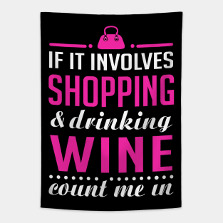 Shopping and Wine Tapestry