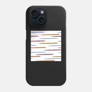 Blue Brown Stripes on White Phone Case