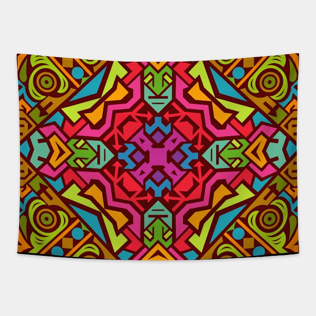 Colorful Mandala pattern Tapestry by TeeGo