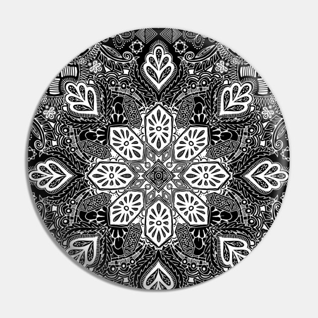 Gypsy Lace in White on Black Pin by micklyn