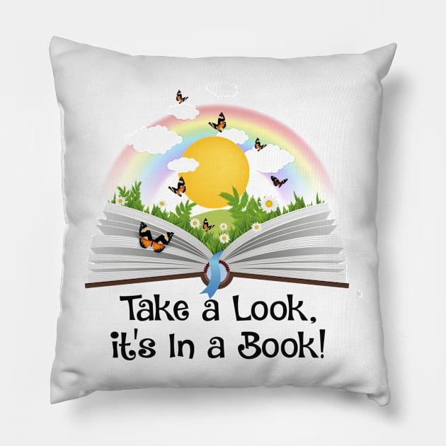 Take a Look, it's In a Book Reading Rainbow Pillow by ShopiLike