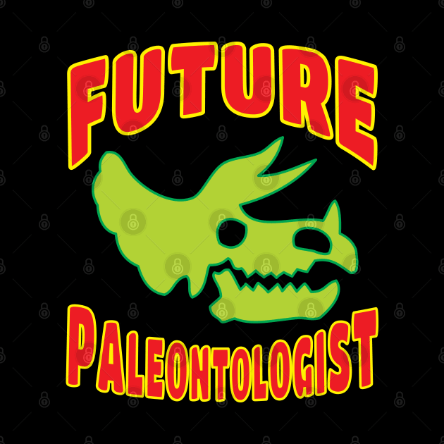 Future Paleontologist Triceratops Dinosaur Green Skull by Elvdant