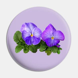 Pale Purple and White Pansy Couple Pin