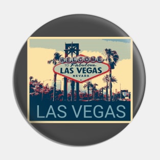 Las Vegas in Shepard Fairey style Pin