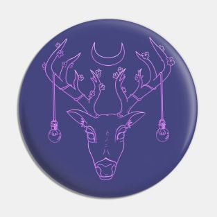 Cherry Blossom Deer in Purple Pin