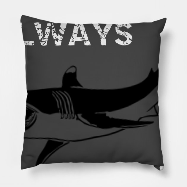 Always Hangry Shark Pillow by DANPUBLIC