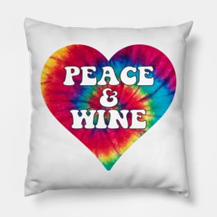 Tie Dye Peace & Wine Pillow