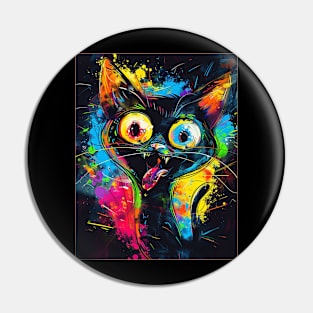 Funny Cat Painting Art Pin