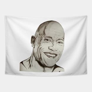 Dwayne Johnson fun portrait Tapestry