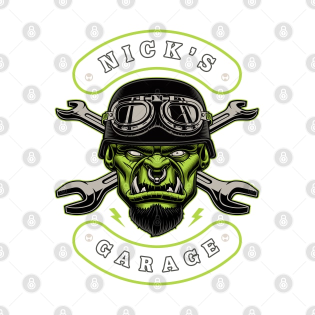 Nick's Garage Personalized Men's Gift by grendelfly73