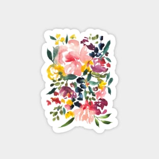 Abstract Watercolor Flowers, Bouquet Illustration 15 Magnet