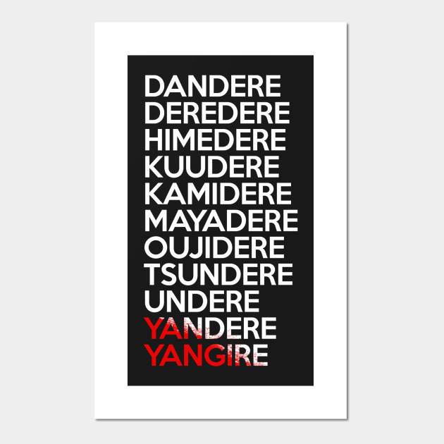 Dere Types Anime Manga Shirt Dere Posters And Art Prints