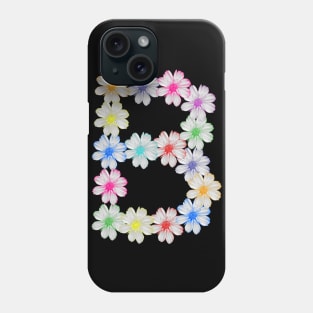 Letter B, flower, cosmos flowers, floral, nature Phone Case