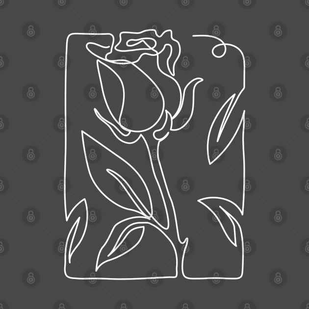 Rose Continuous Line Art by Sassee Designs