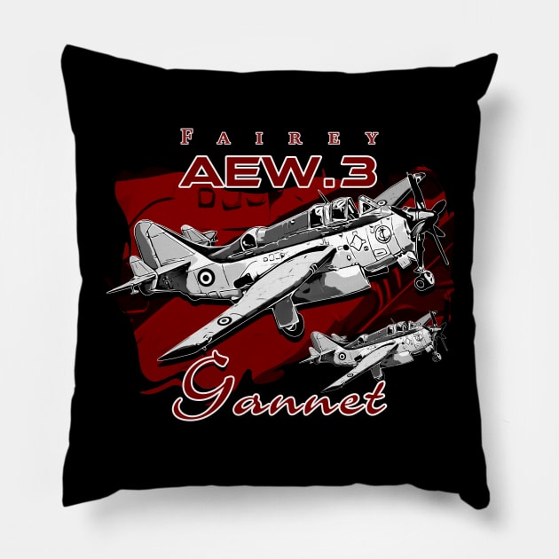 Fairey Gannet anti-submarine vintage Aircraft Pillow by aeroloversclothing