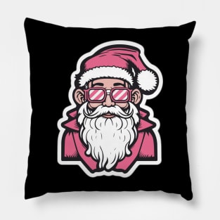 Retro Vintage Pink Santa Claus Pillow