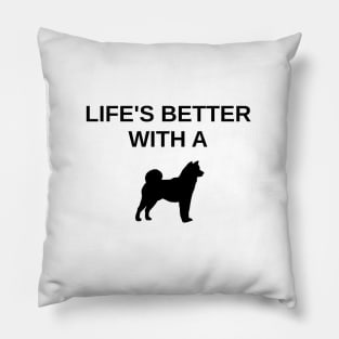 Lifes Better With A Shiba Inu silhouette Pillow