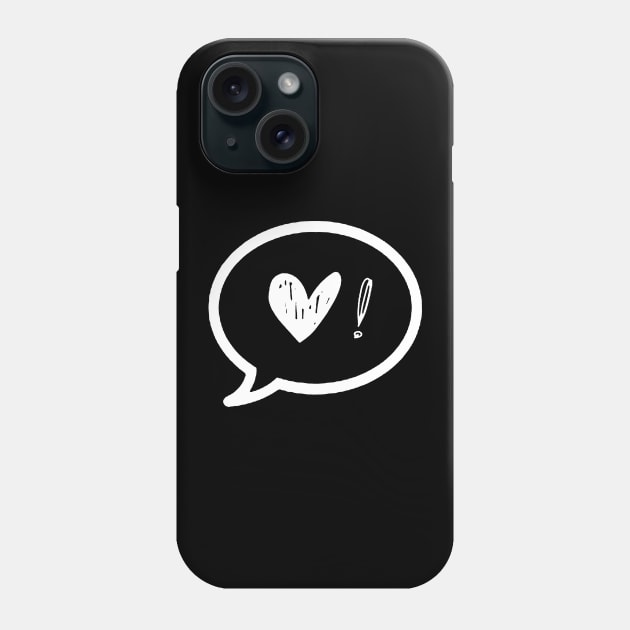 White heart and an exclamation point Phone Case by k&f