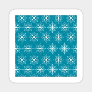 Snowflake Flower Pattern - Light Blue Magnet