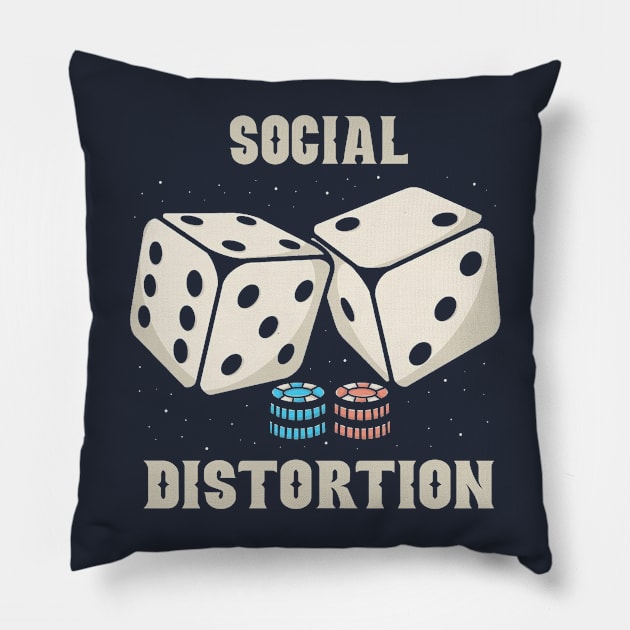 social Distortion Dice Pillow by Hsamal Gibran