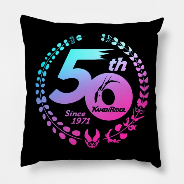 KAMEN RIDER 50TH ANNIVERSARY Pillow by Tokuproject