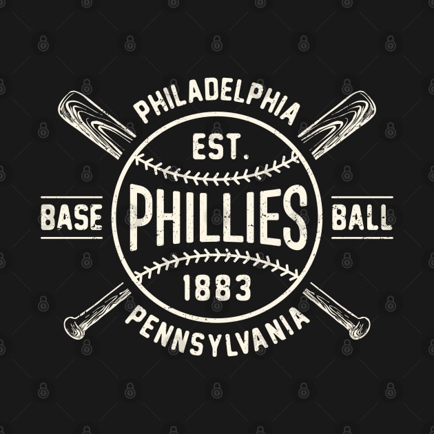 Philadelphia Phillies Bats & Ball by Buck Tee by Buck Tee