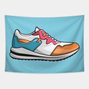 Cute Retro Sneaker with Cool Colors Tapestry