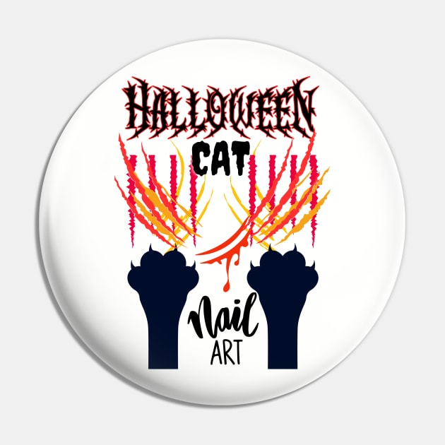 Halloween Cat Nail Art Pin by The Golden Palomino