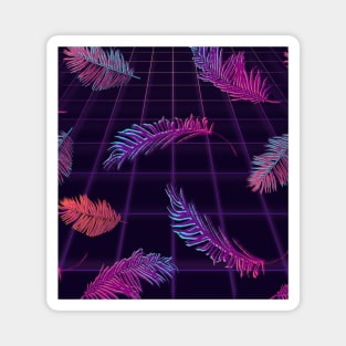 Synthwave Palm Leaves Aesthetic Magnet