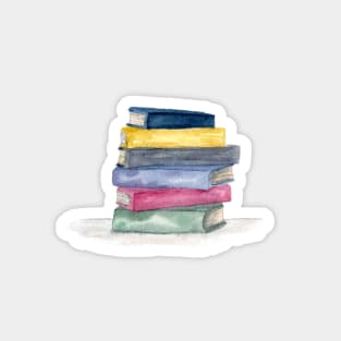 Watercolor Stack of Books Magnet