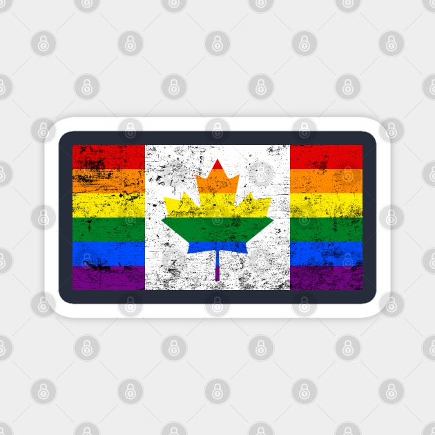 Canadian LGBTQ Pride Grunge Flag Magnet by popkulturniy