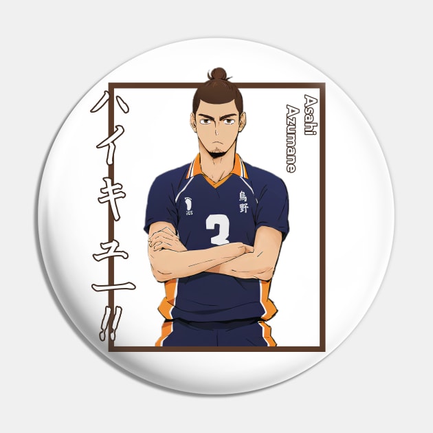 Haikyuu!!: Asahi Azumane with Shadow-Colored Background Pin by InalZ